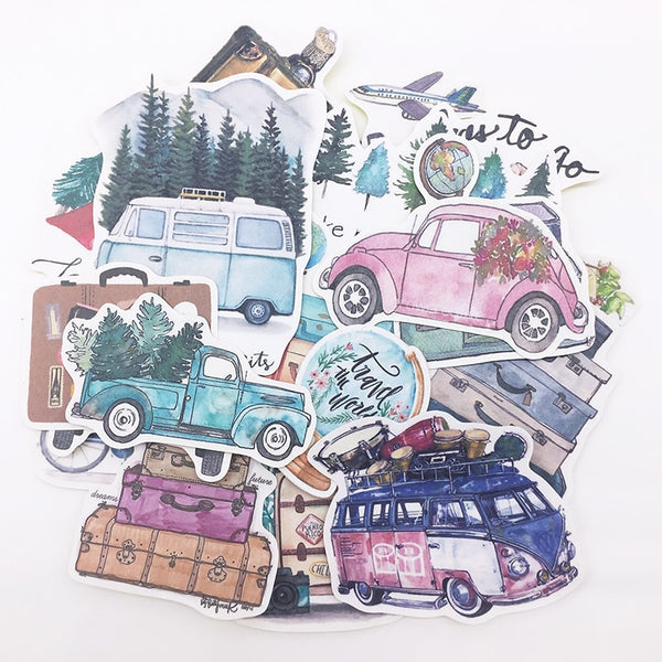 24PCS DIY Scrapbooking Hand-Painted Stickers