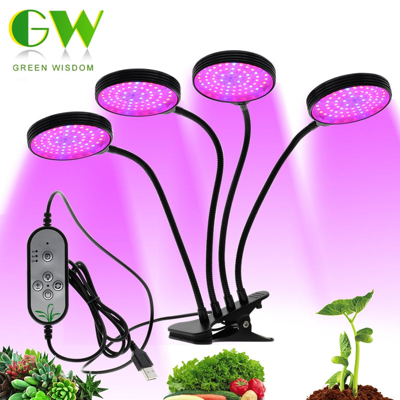 Full Spectrum Phytolamps DC5V USB LED Grow Light with Timer