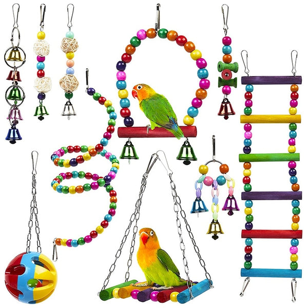 10 Pack Bird Cage Toys for Parrots