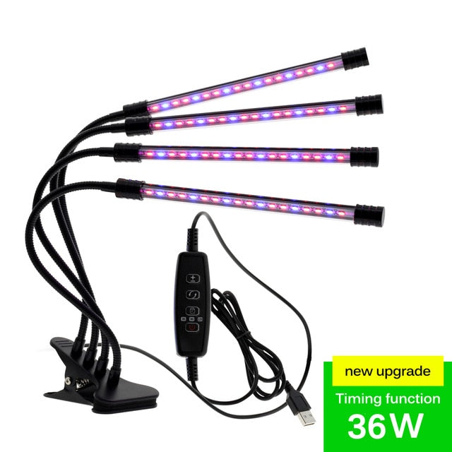 Full Spectrum Phytolamps DC5V USB LED Grow Light with Timer