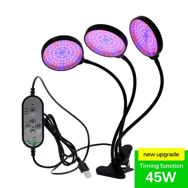 Full Spectrum Phytolamps DC5V USB LED Grow Light with Timer