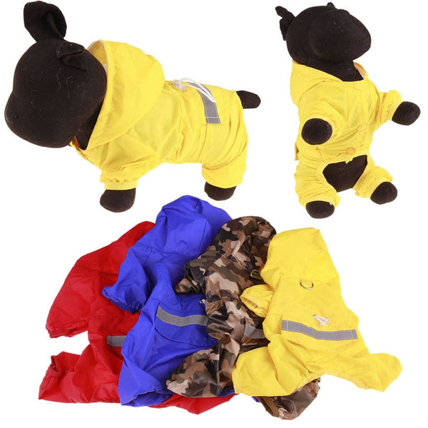 Pet Hooded Reflective Raincoat