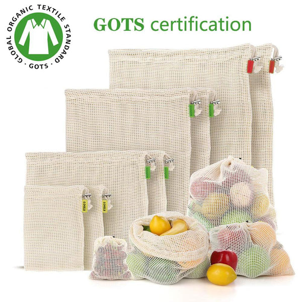 Eco-Friendly 100% Organic Cotton Mesh Bags