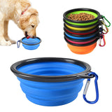 Silicone Dog Feeder Bowl with Cabiner Clip