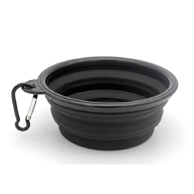 Silicone Dog Feeder Bowl with Cabiner Clip