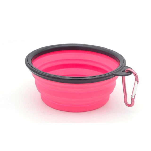 Silicone Dog Feeder Bowl with Cabiner Clip