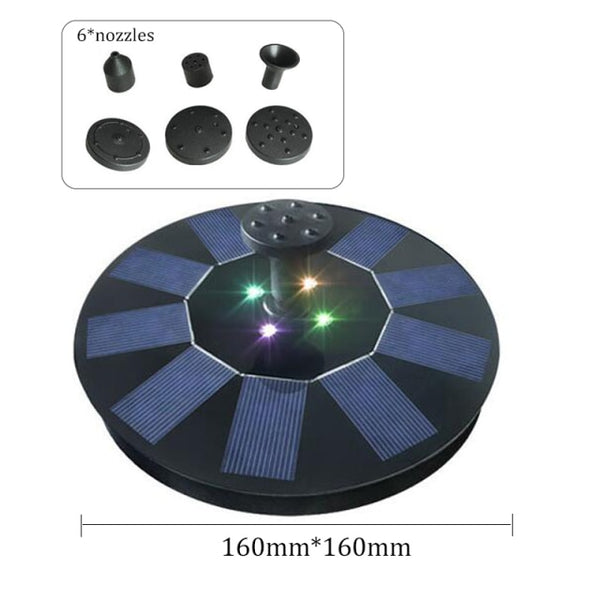 Solar Fountain with Colorful LED Light