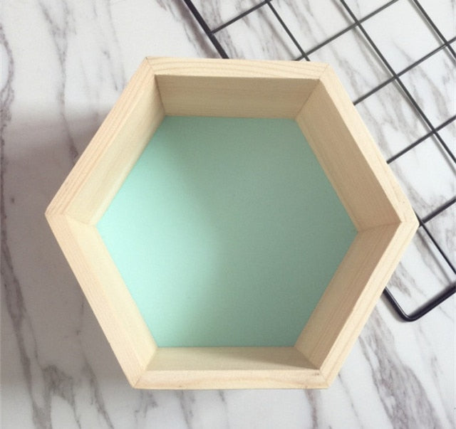 Floating Hexagon Wall Shelves